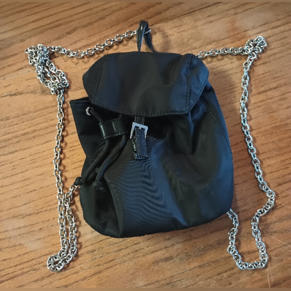 Forever 21 Black Backpack With Chain Straps